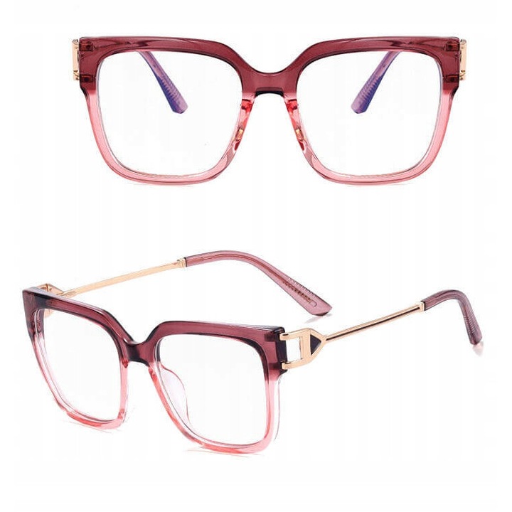 Ochelari de vedere, Stylion, Policarbonat / Inox, Filtru lumina albastra, 54 x 18 x 147 mm, Violet / Auriu