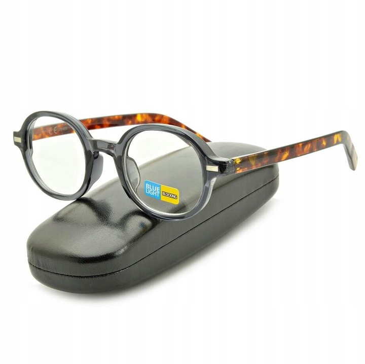 Ochelari de vedere Stylion Unisex cu filtru Blue Light, protectie avansata pentru ecrane digitale, design elegant gri transparent si pantera maro, reducere oboseala oculara, anti-radiatii, stil modern, confort premium, ideali pentru