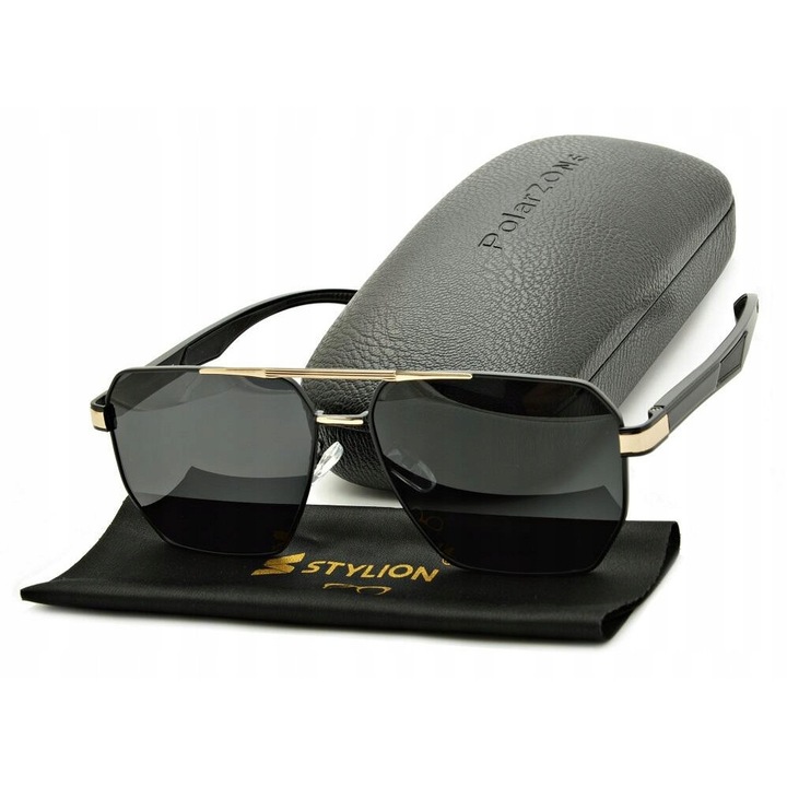 Ochelari de soare barbatesti mari, polarizati, PolarZone tip aviator