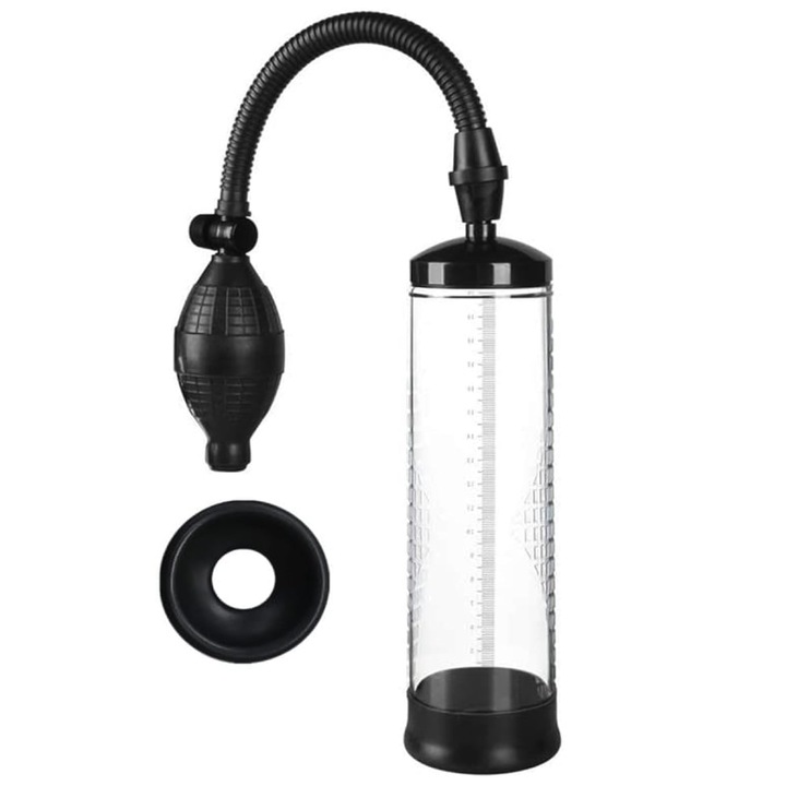 Pompa peniana Intense 02, marire si performanta, transparent, 20x6.5cm