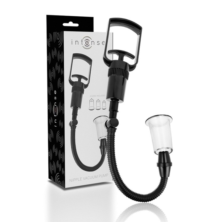 Вакуумна помпа за гърди Intense, С вибрации, Прозрачна вендуза, Без фталат