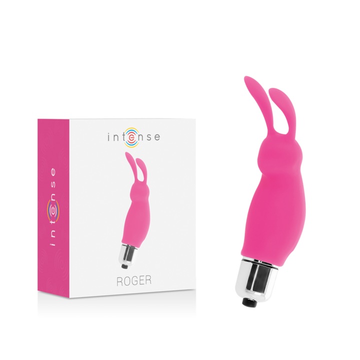 Вибратор Intense Stimulator, Rabbit Roger, Медицински силикон, Розов, 9 см