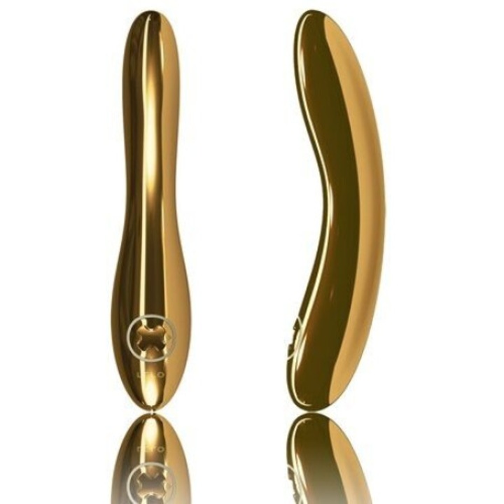 Vibrator Lelo INEZ, placat cu aur 24K, 5 moduri stimulare, reincarcabil, multicolor