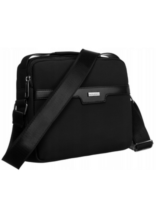 Férfi táska, Rovicky, Cordura, fekete, 21x26x8cm, 3 zsebbel, állítható