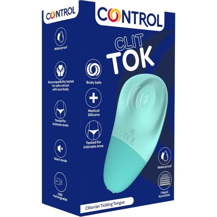 Control Clit Tok csiklóstimulátor, orvosi szilikon, 7 sebesség, vízálló, USB töltés