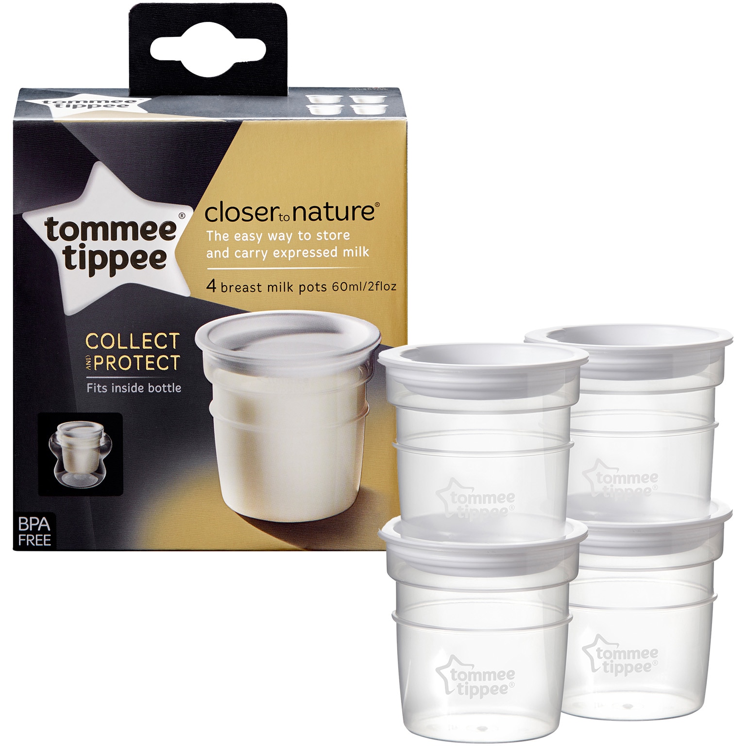 Applicant Dwell Mediate Recipient stocare lapte matern Tommee Tippee Closer to Nature, 60 ml, 4  buc, Alb - eMAG.ro