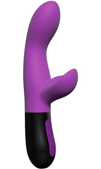 Vibrator Rabbit Adrien Lastic Gaia 2.0, Dubla Stimulare, Silicon, 10 Moduri de Vibratie, Violet, 20.4x3.6cm