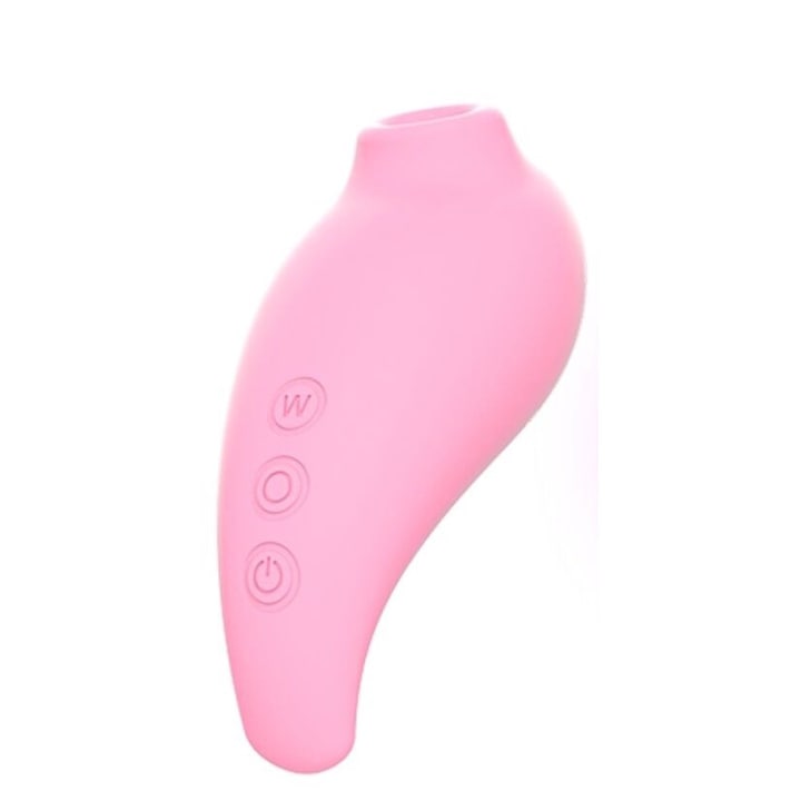 Stimulator clitoridian Adrien Lastic Revelation, silicon, 9 moduri de suptiune, rezistent la apa, roz, 10.2x4.5cm