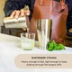 Set shaker cocktail profesional Longziming, din otel inoxidabil, rezistent, 2 piese, capacitate mare