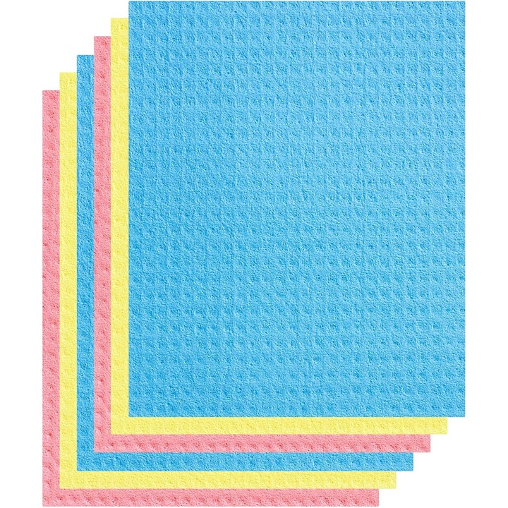 Set de 10 lavete suedeze din celuloza, absorbante, ecologice, 8.3"x6.7"