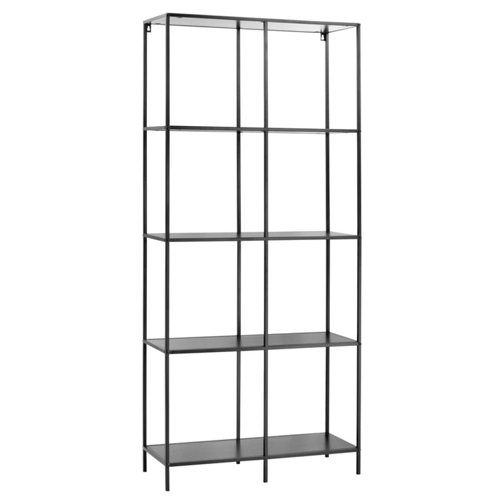 H&S Collection fekete 4 szintes faliállvány 78 x 30 x 170 cm 13.4 kg