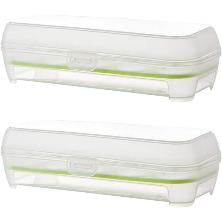 2 db tojástartó tálca hűtőszekrényhez, tojástartó fedővel, tojásadagoló hűtőszekrényhez, tojástároló, tojástartó