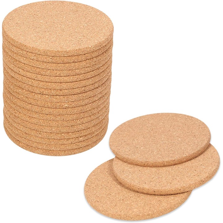 Set de suporturi de sticla din pluta, AMRINUGL, rezistente la caldura, absorbante, 20 bucati