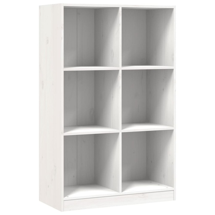 Biblioteca vidaXL, alb, 70x33x110 cm, lemn masiv de pin, 14.95 Kg