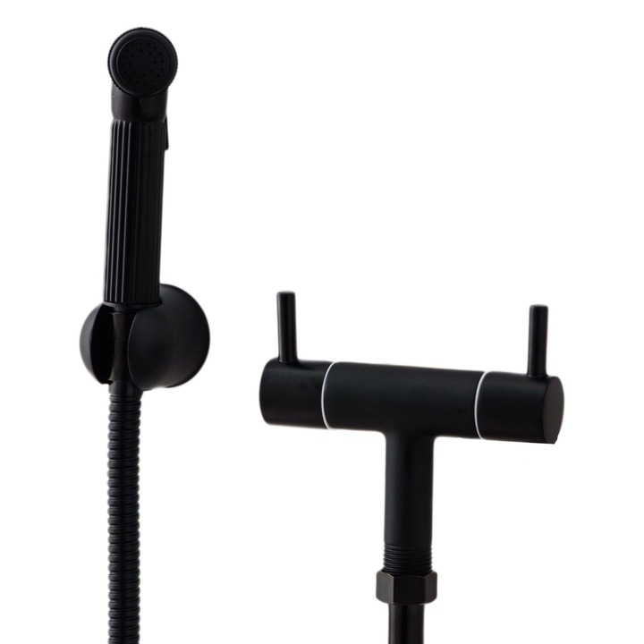 Смесител за биде, стенен, черен мат