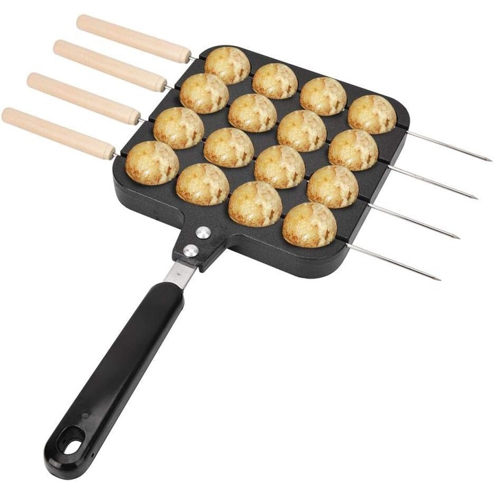 Tigaie Takoyaki, Enforose, 16 gauri, aluminiu de inalta calitate, non-aderent, 30x45cm