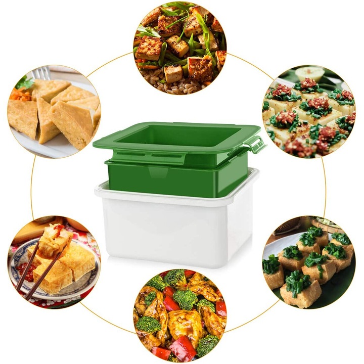 Presa manuala tofu Cozevdnt, usor de curatat, sigura pentru masina de spalat, plastic fara BPA