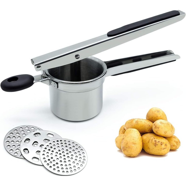 Presa de cartofi, design ergonomic, inox, usor de curatat