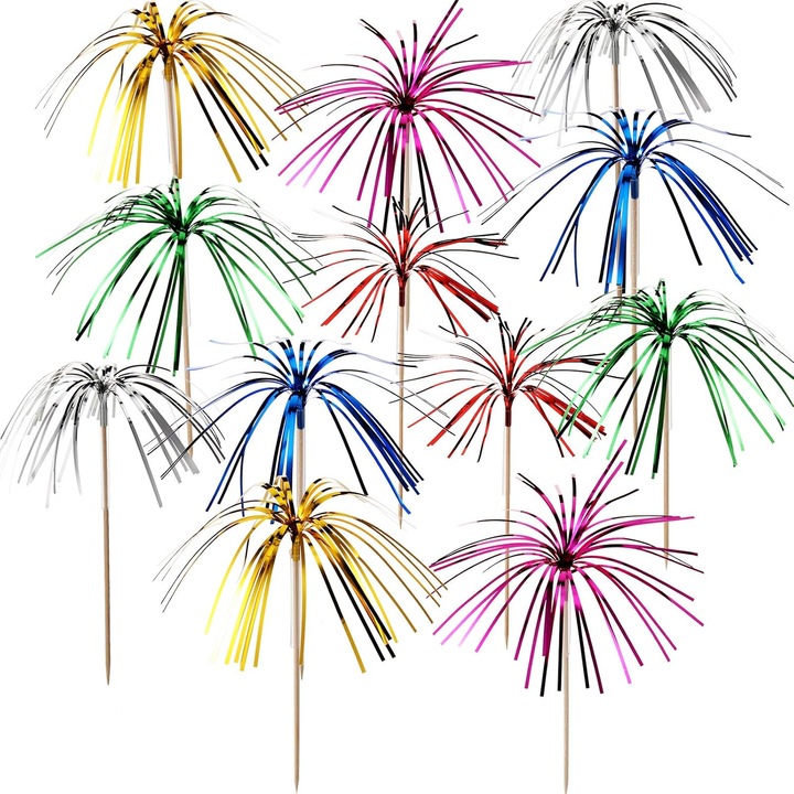 Set 200 bucati betisoare cocktail multicolore, 20cm, accesorii pentru petrecere, Enforose