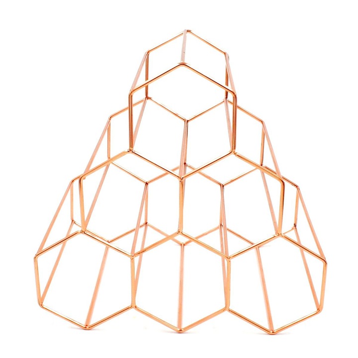 Поставка за напитки Enforose, метален държач за вино, златно покритие, устойчив на ръжда, стандартни размери на бутилка вино, модерен, компактен дизайн