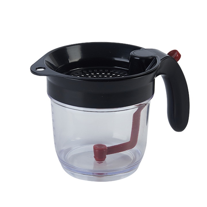 Separator de grasime HealthyCooking, 4 cani, transparent, usor de curatat, tehnologie DualFiltration