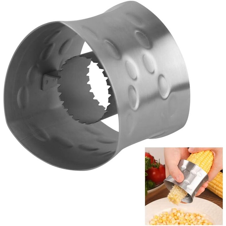 Curatator de porumb din otel inoxidabil, Enforose, design ergonomic, rezistent la coroziune, usor de curatat