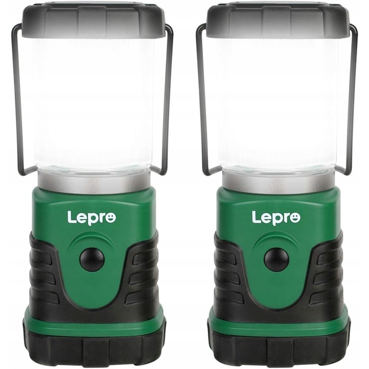 Lanterne camping Lepro, set 2 buc, 350lm, 6,6x14,6cm