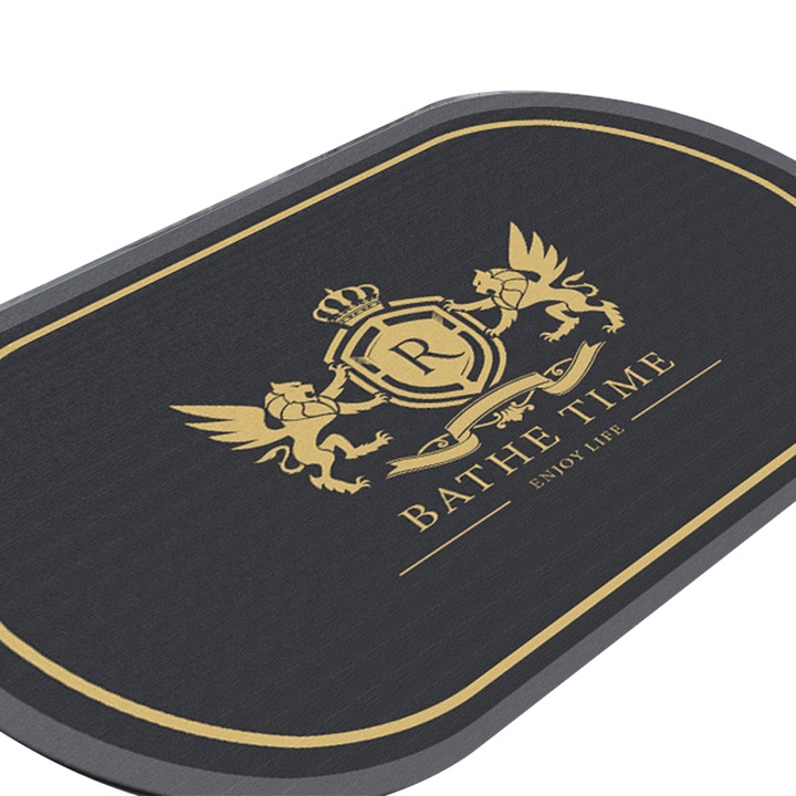 Covor de baie QttvbTna, absorbtie rapida, antiderapant, gri, pentru interior