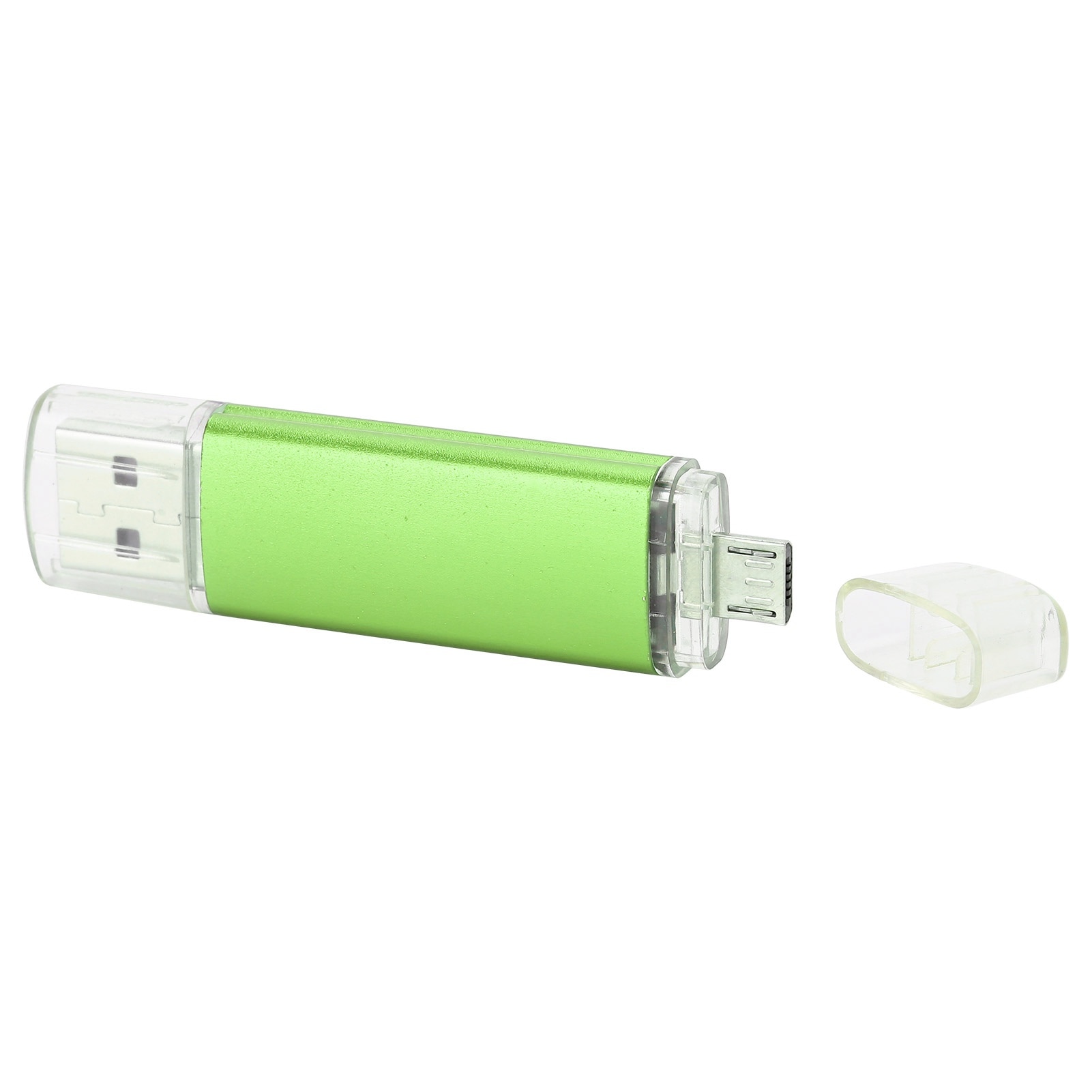 Memorie USB 2 in 1, Jormftte, aluminiu, verde, USB2.0/Micro USB
