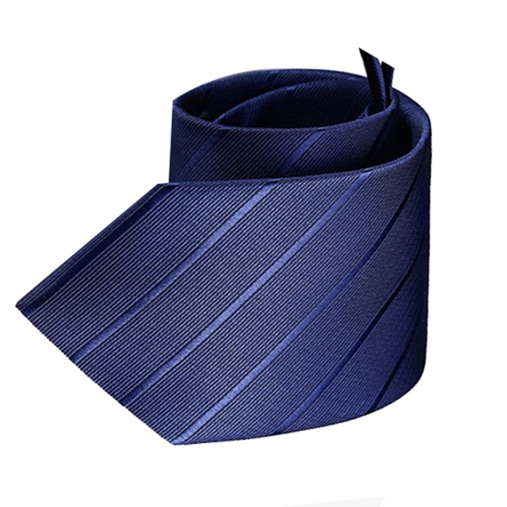 Cravata cu fermoar, poliester, 48 x 7 cm, bleumarin