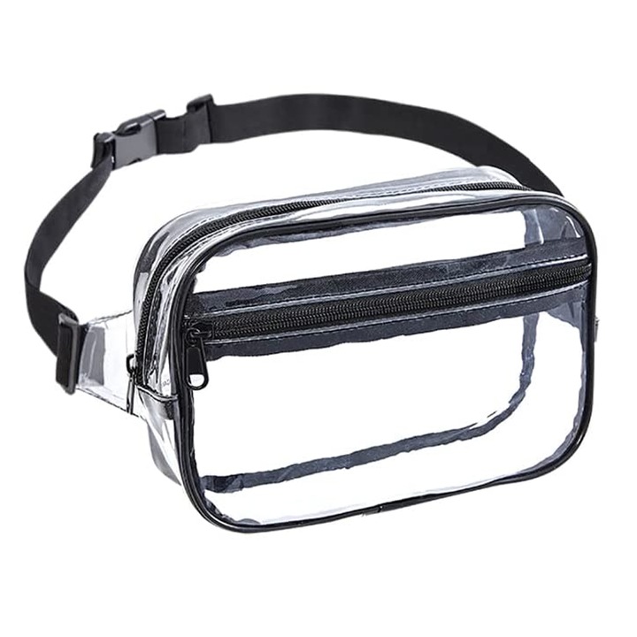 Átlátszó Enforose övtáska, vízálló anyag, állítható pánt, ébenfa színű