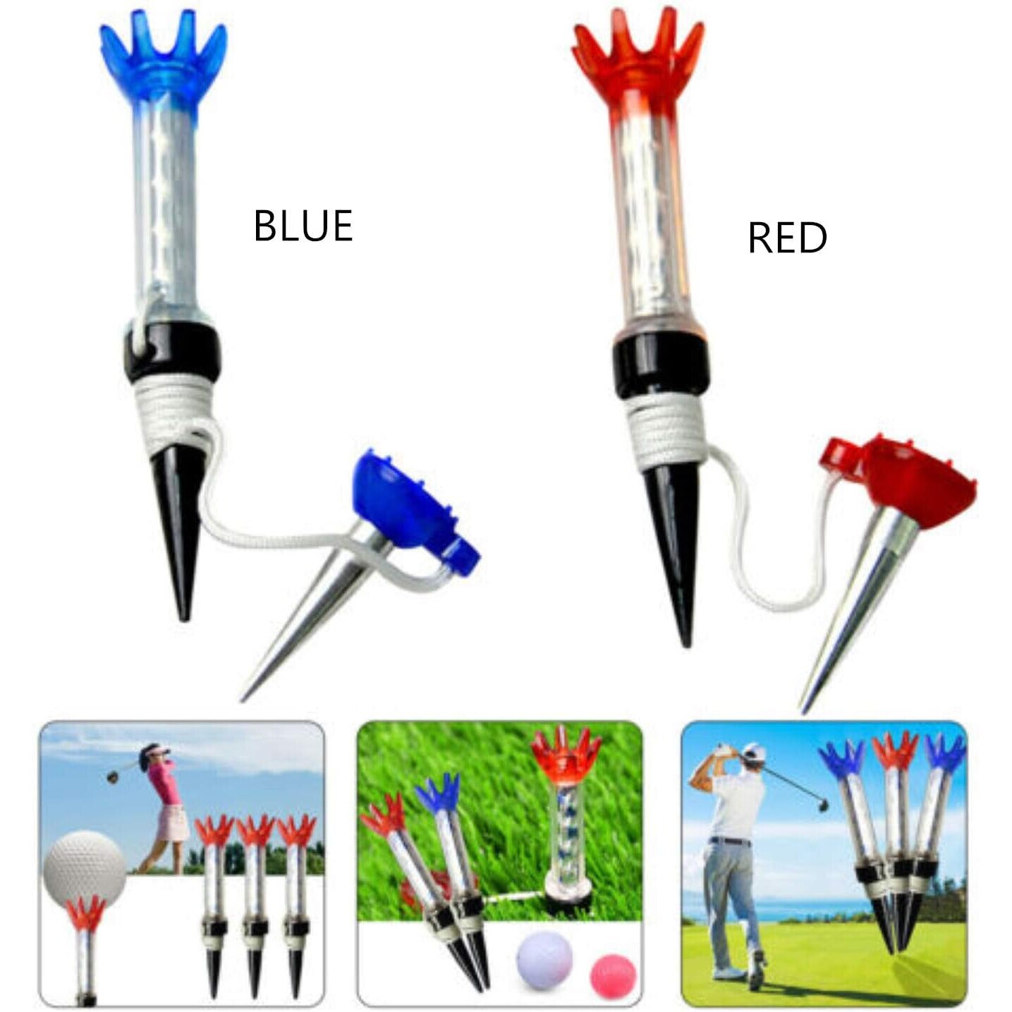 payfly専用❗️❗️❗️ Set 4 Tee-uri Golf Magnetice, BGHYHYHI, 80mm, Albastru si Rosu