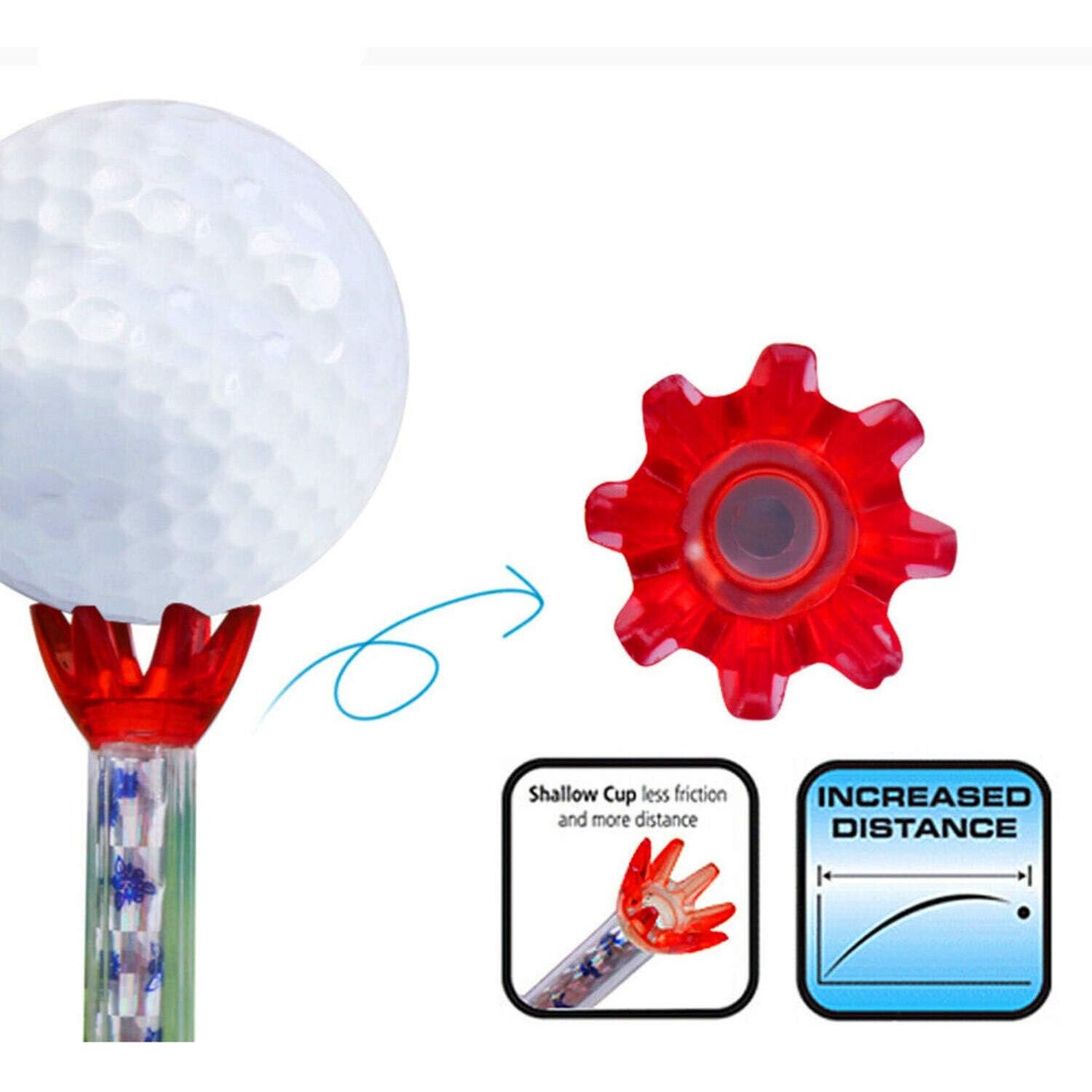 Set 4 Tee-uri Golf Magnetice, BGHYHYHI, 80mm, Albastru si Rosu