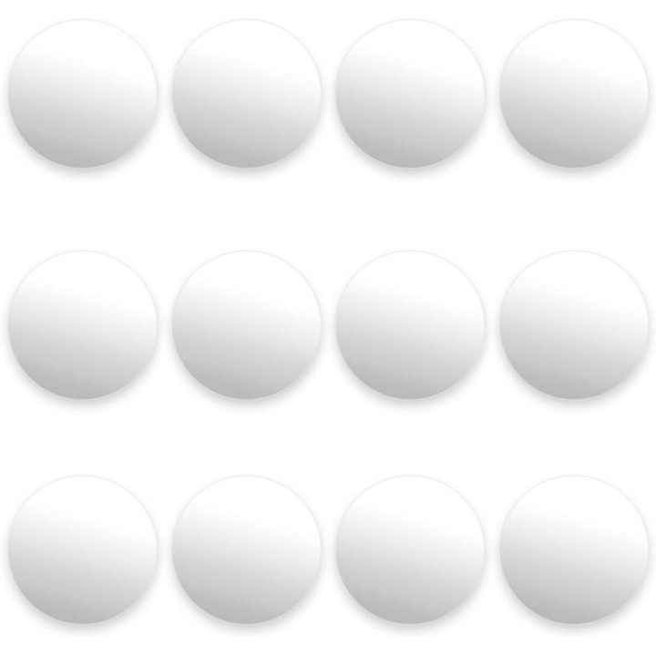 Törésálló akril tükrök, tartós fényvisszaverő darabok kortárs dizájnnal barkácsoláshoz, lakásdekorációhoz, irodai dekorációhoz, különleges eseményekhez, kerek, fehér (12)