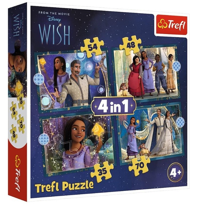 Trefl puzzle, 4 az 1-ben, Disney karakterekkel