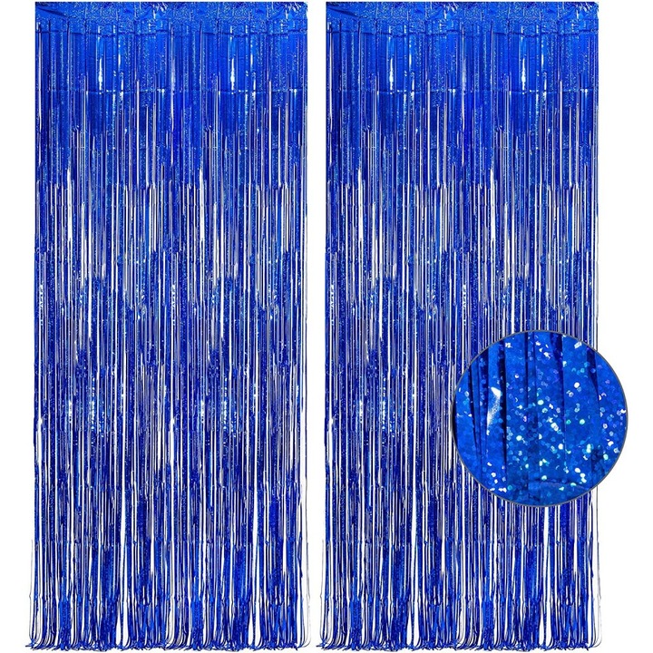 Fényes talmi fóliafüggöny, Enforose, többszínű, 100x170cm, 2 db-os készlet