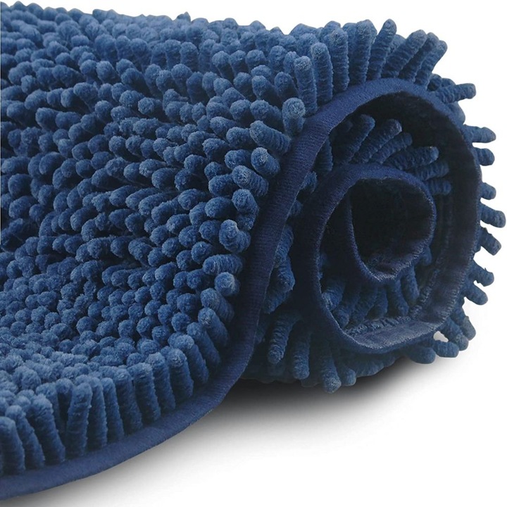 Covoras de baie antiderapant cu peri lungi, lavabil la masina cu absorbant de apa, microfibra moale din chenila, pentru baie, dus si baie