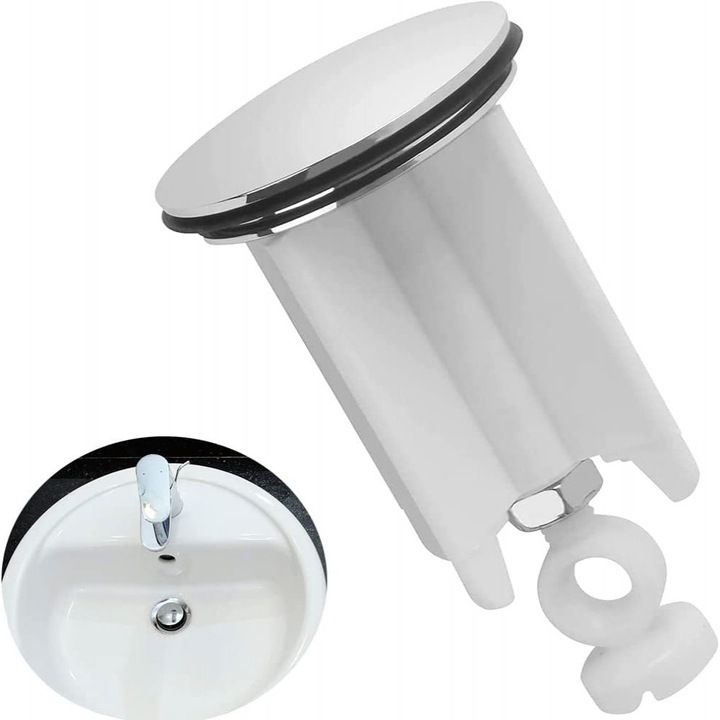 Dop universal chiuveta baie bucatarie reglabil cromat 4 aripi cauciuc