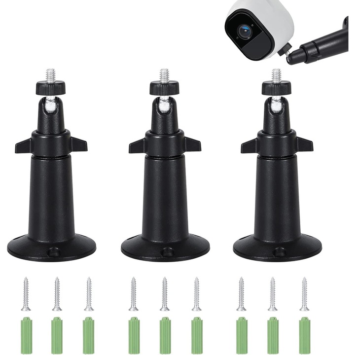Suport camera din aluminiu, AMRINUGL, set de 3, ajustabil, rezistent la apa, instalare usoara