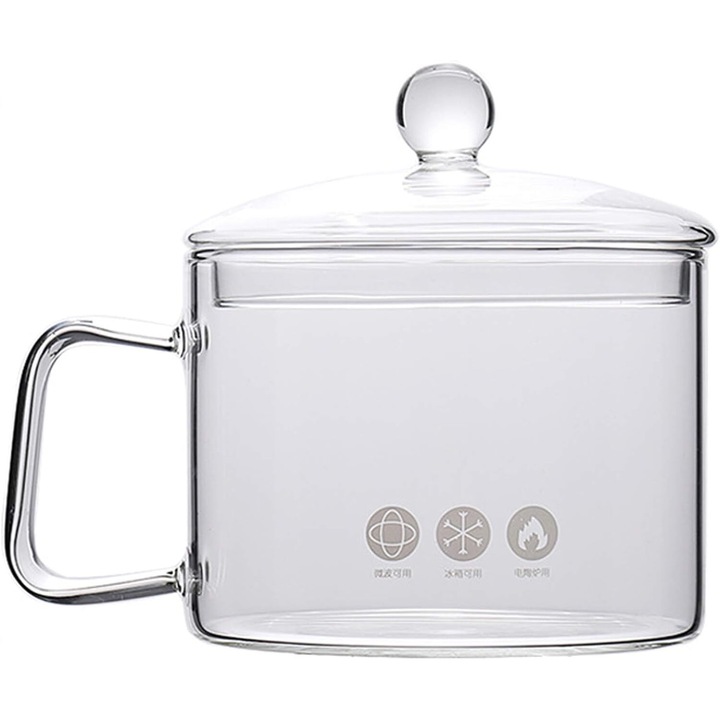 Тенджера за супа, Боросиликатно стъкло, 1200/1500 ml, Прозрачна