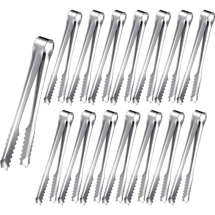 Mini cleste, cleste mic premium pentru servire, cleste pentru aperitive din otel inoxidabil, polivalent si lustruit in oglinda, pentru restaurante, hoteluri si gatit