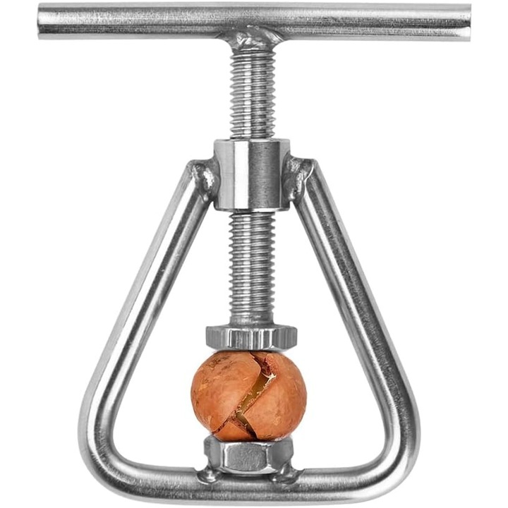 Spargator de nuci, AMRINUGL, inox design triunghiular, compatibilitate cu diverse nuci, durabilitate