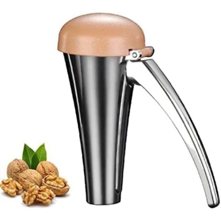 Spargator de nuci AMRINUGL, design ergonomic, manere antiderapante, inox, utilizare usoara