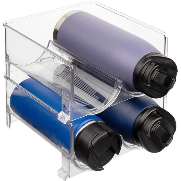 Palacktartó 2 darab, Műanyag palacktartó, Borosüveg tartó, Vizespalack tartó, Rakásolható konyhaszekrény palacktartó, konyhapultokhoz, szekrénybe, hűtőszekrénybe