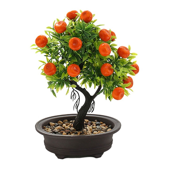 Műnövények, valósághű mini bonsai, élénk színek, dekorációs készlet beltérre és kültérre
