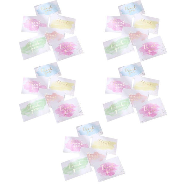 Carti de multumire aurii si acuarele pentru biletele de multumire! Set vrac de 30 de carti goale cu plicuri pentru felicitari pentru petrecerea bebelusului