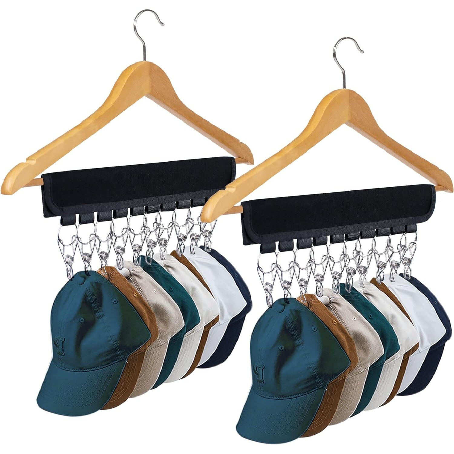 Suport sepci pentru umerase, longziming, set 2 buc, 10 cleme din otel ...