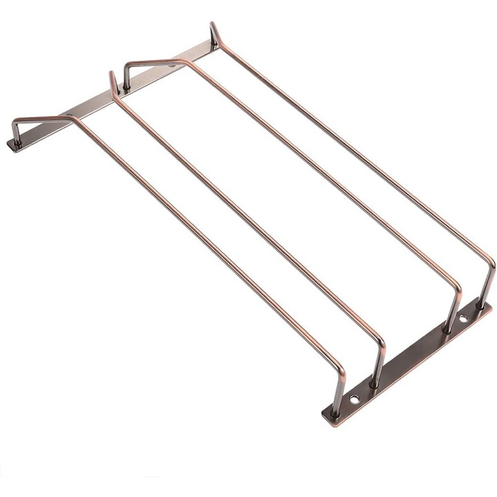 Italtartók, borospohár tartó polc, 35,5cm, 2 soros, bronz