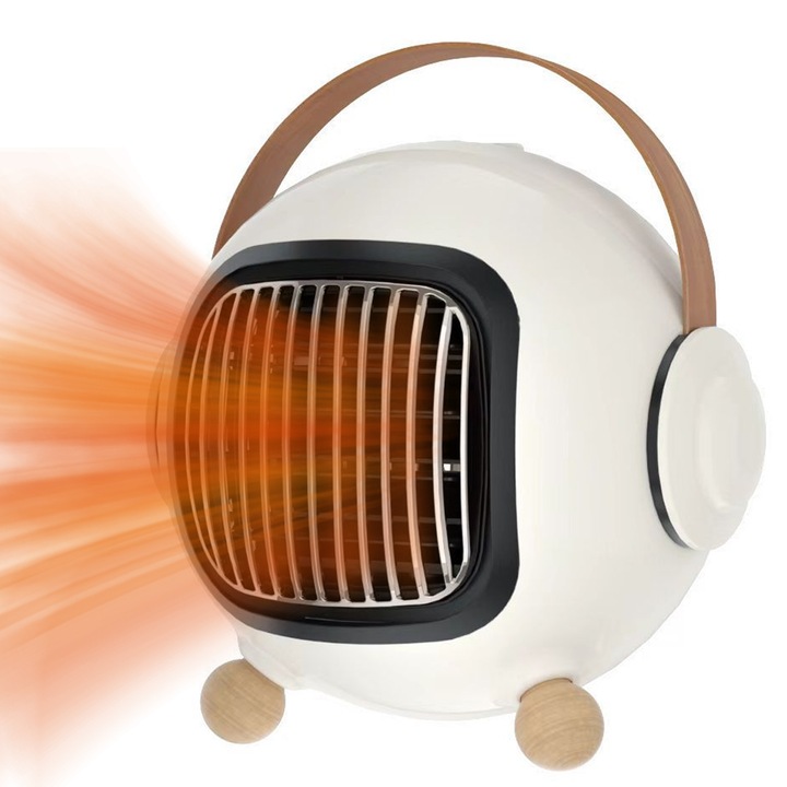 AMRINUGL hordozható fűtőtest, retró dizájn, túlmelegedés elleni védelem, csendes működés, fekete