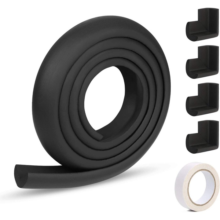 Протектор за ъгли на мебели, AMRINUGL, плътна гумена пяна, устойчива на вода и масло, 2 метра, лесен монтаж